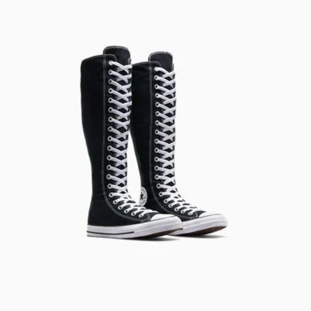 Converse Women's Black Lace-Up Knee-High Boots